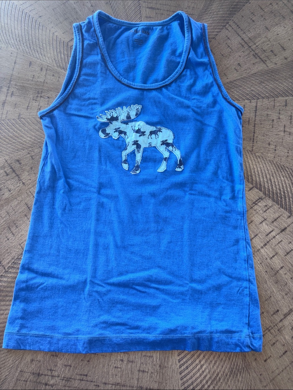 Women’s Blue Moose Graphic Tank Top - Sleeveless Casual Tee